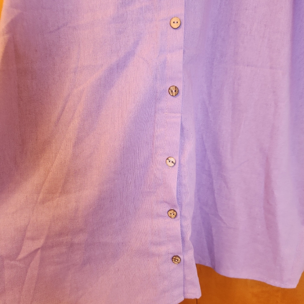 Xrestukom Women's Linen Mini Dress in Lilac, Size Large NIB - Picture 9 of 12